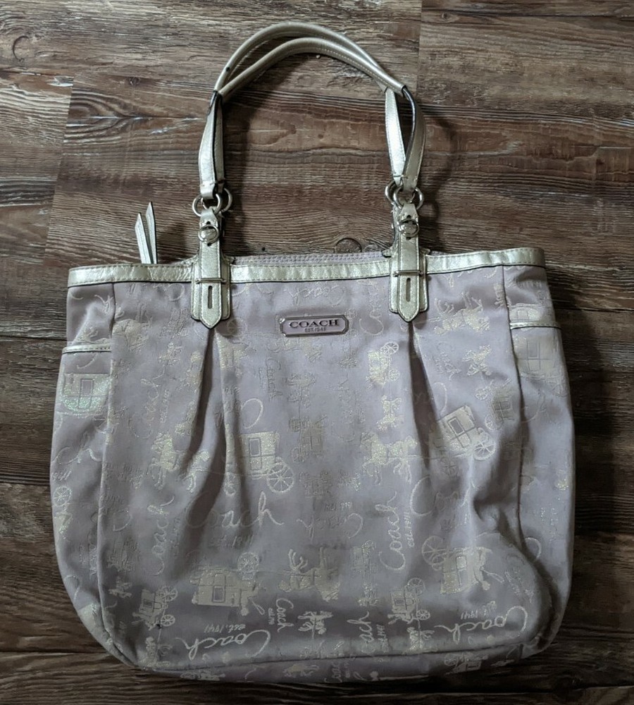 Coach A1163 F16880 Purple Carriage Glitter handbag