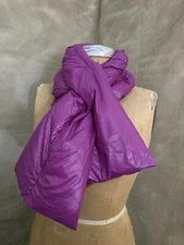 SUNDANCE Packable Down Feather Fill Pull Through NECK MUFFLER Scarf BRIGHT PINK