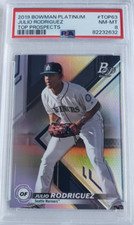 2019 Bowman Platinum Julio Rodriguez RC Card PSA 8 NM-MT #TOP63 Top Prospect