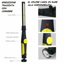 Lampada Da Lavoro Officina Torcia Led Portatile Calamitata Ricaricabile Faro 
