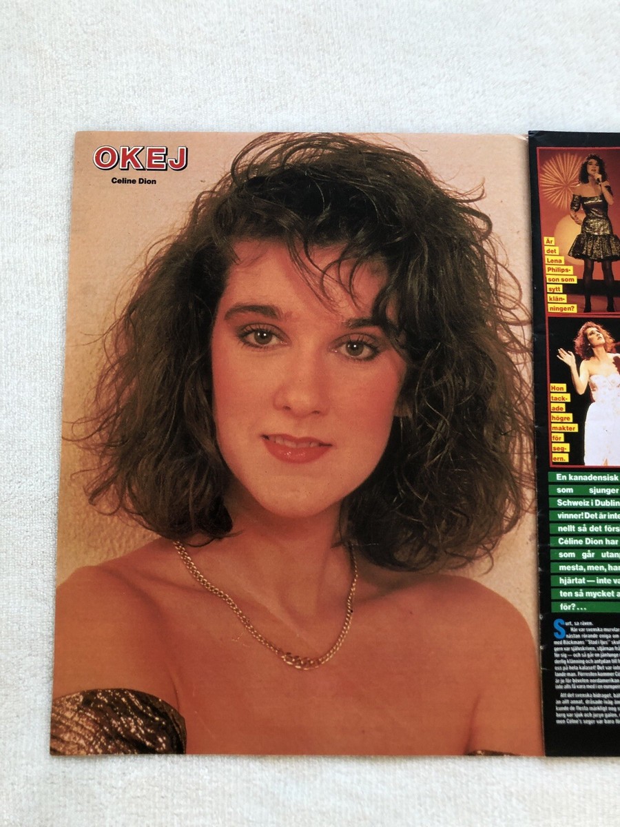 CELINE DION 1988 Clipping Poster Swedish Music magazine Okej