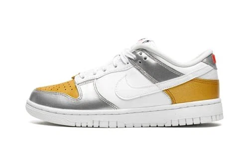 Nike Womens Dunk Low Silver Gold Sz 5.5 DH4403 700 Fashion Shoes