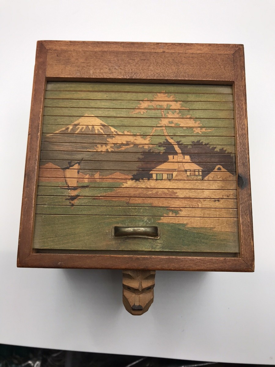 Mechanical Cigarette Box RARE Mid Century Japanese Roll Top
