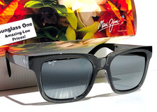 NEW Maui Jim MONGOOSE Gloss Black POLARIZED Grey GLASS Lens Sunglass 540-11UTD