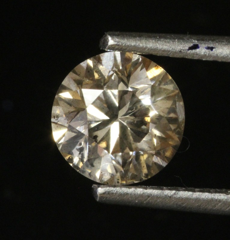 GIA loose certified .97ct I1 Natural Fancy Light Brown round brilliant diamond 