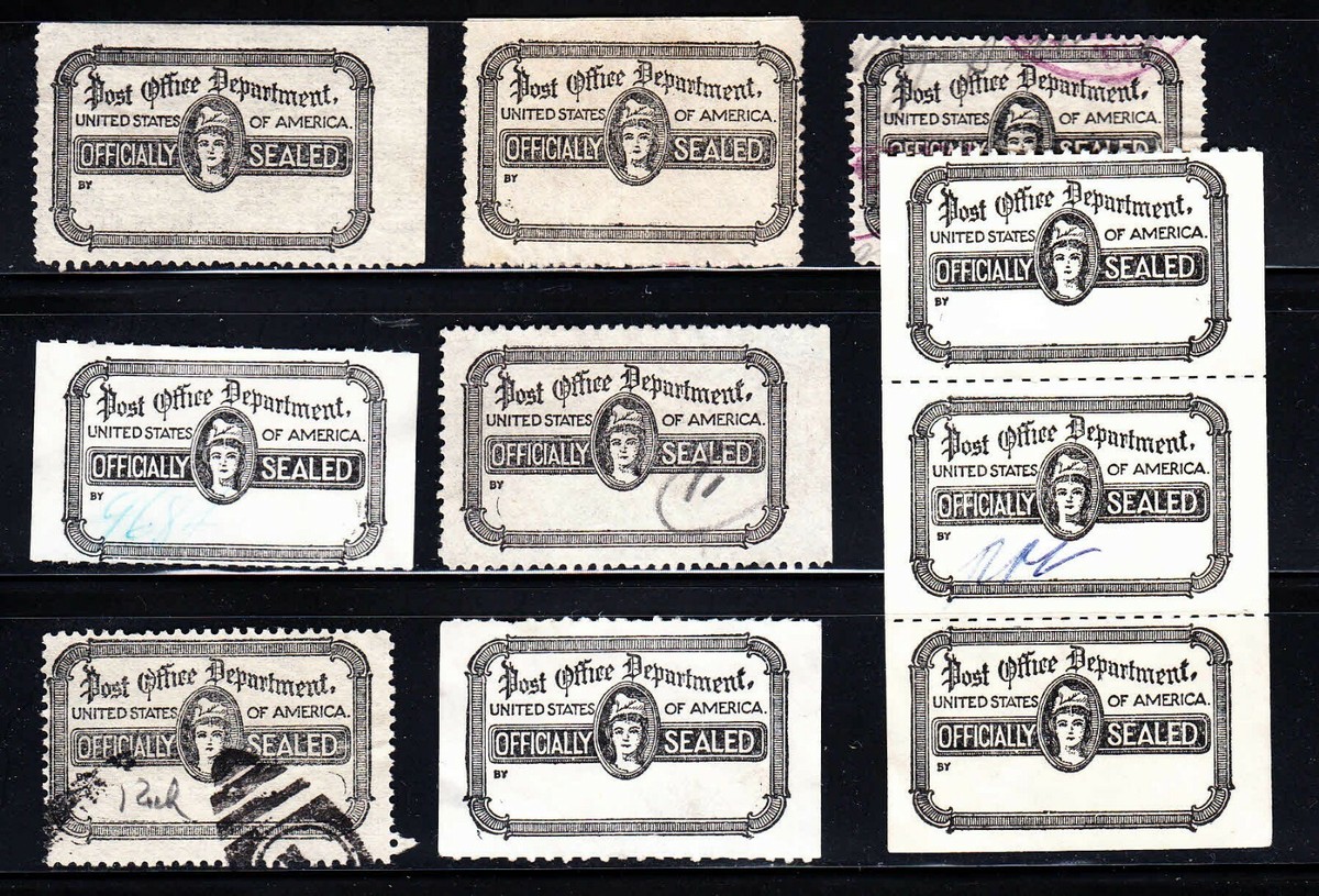 US OFFICALLY SEALED ox39 LOT (10) POST OFFICE SEAL UNUSED / USED
