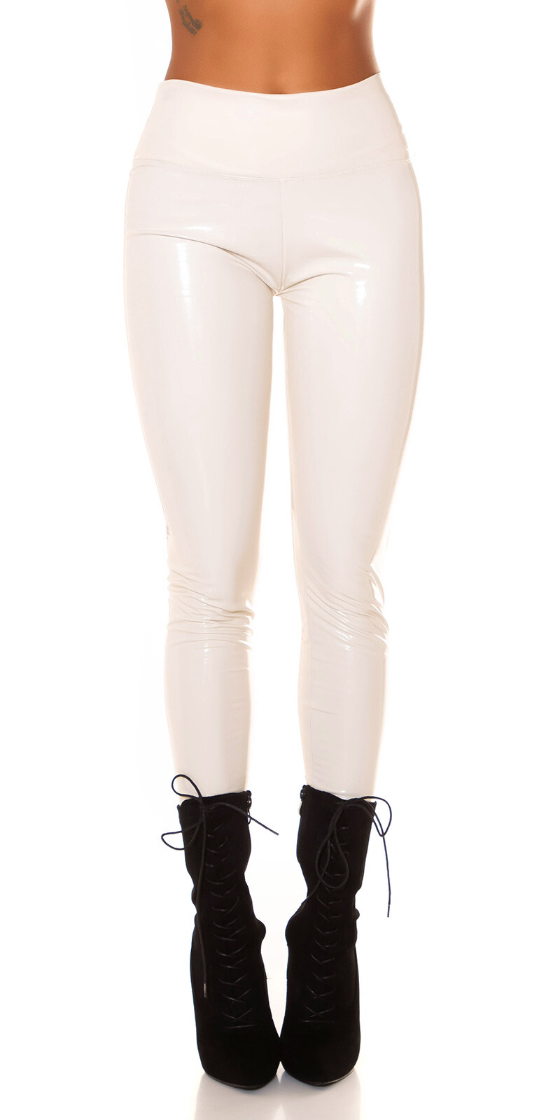 Bruine Lederlook Legging met Stretch
