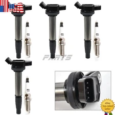 4 Ignition Coil UF596 + 4 iridium Spark Plug For 2009-17 Toyota Corolla 1.8L L4