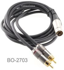 3ft 7-Pin Din Plug to 2RCA Plugs Premium Grade Audio Cable for B  O