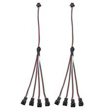 30CM 1 to 4 ARGB Splitter Cable 2PCS PWM Fans RGB Extension Cord 3-Pin Plug