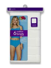 Fruit of the Loom Women's 6 Pack Cotton Briefs Size 9 White NEW