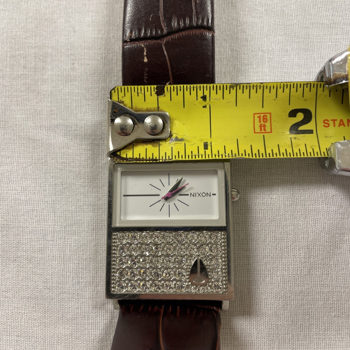 Nixon Max And Relax The Chalet Leather Womens Jeweled Watch