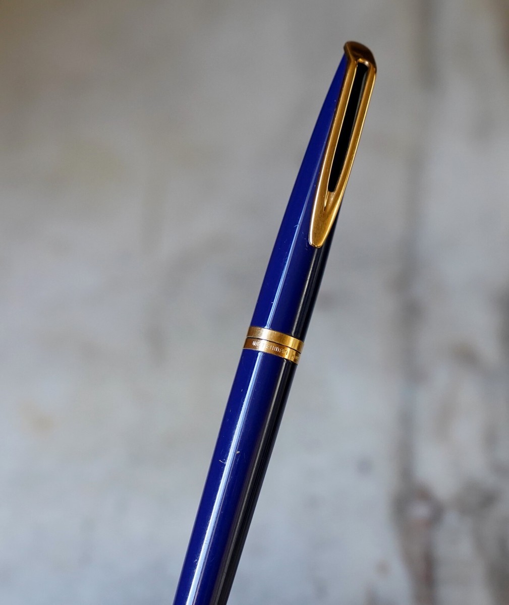 Stylo Plume Waterman CF Bleu-vert - Plume En Or Massif 14 Carats - Occasion Rare