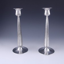 Arts & Crafts silver plated candlesticks, Meriden SP co. American c.1910