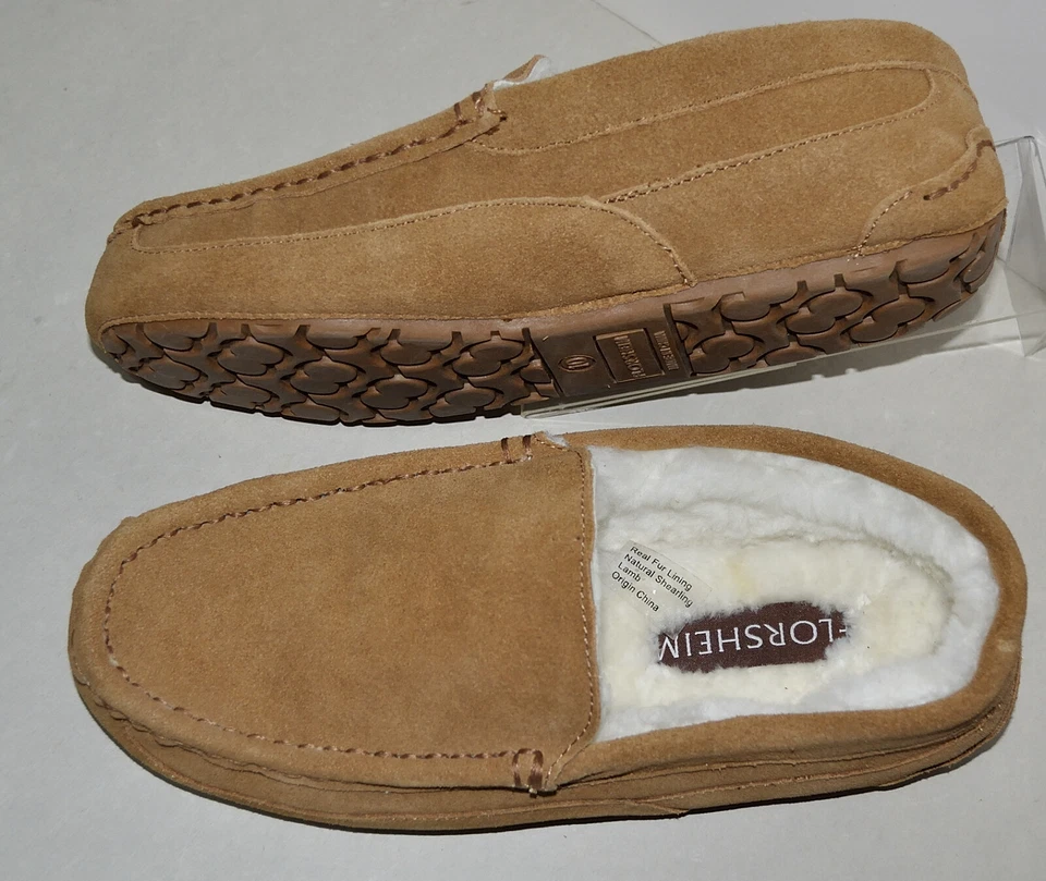 全新 男式 Florsheim 莫卡辛拖鞋 棕色 棕褐色 9M 美国,43 EU — 第 2/4 张图片