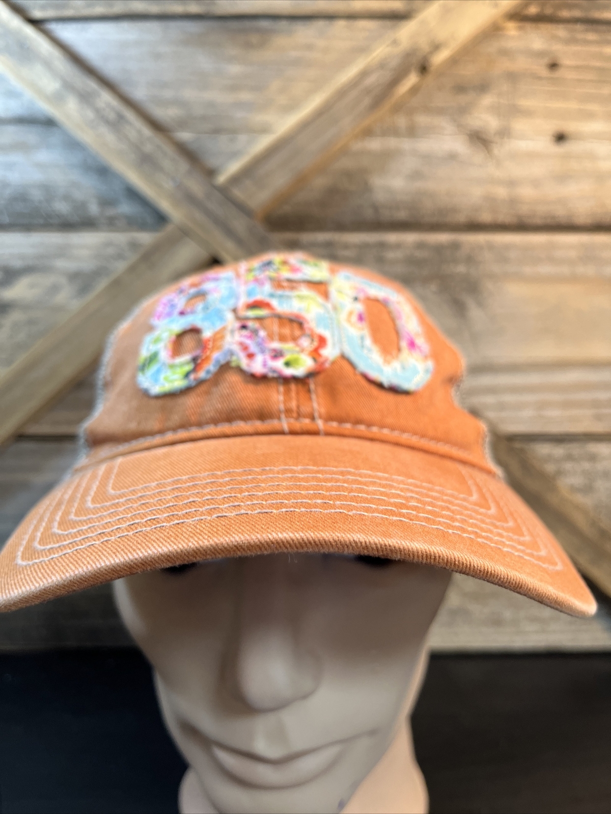 Orange “850” Number Patch Baseball Cap Hat Ahead … - image 2