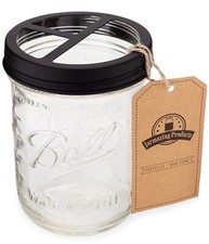 Mason Jar Toothbrush Holder   Black   with 16 Ounce Ball Mason Jar