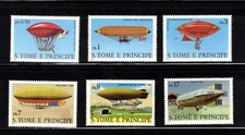 ST. Thomas & Prince Scott 561-566 Dirigibles Airships on 6 Stamps MNH 1979
