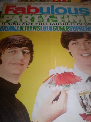 1964 FABULOUS MAGAZINE POP COMIC PARTY TIME 19 DECEMBER BEATLES BRIAN JONES LULU