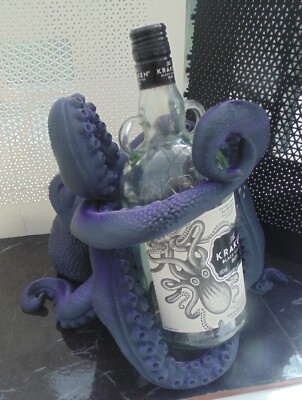 Large Kraken Rum Bottle Holder - Purple/Black Dual Colour Hold's 1 Litre Bottle