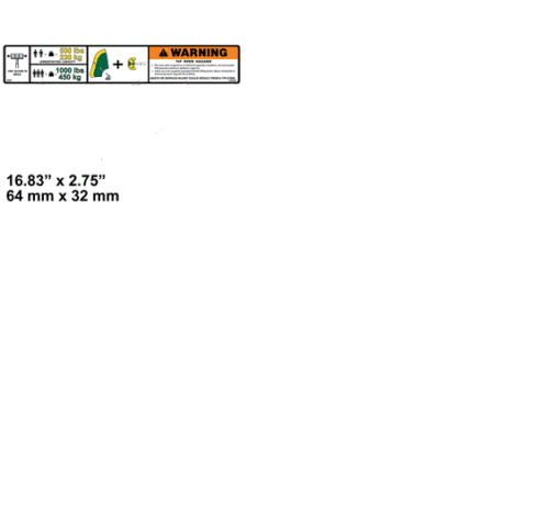 JLG PLF CAPACITY 1200/1350 DECAL 1705168