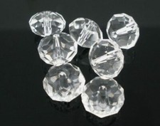 20 pcs. Clear Crystal Glass Faceted Rondelle Beads   8mm   Hole Size: 1.3mm