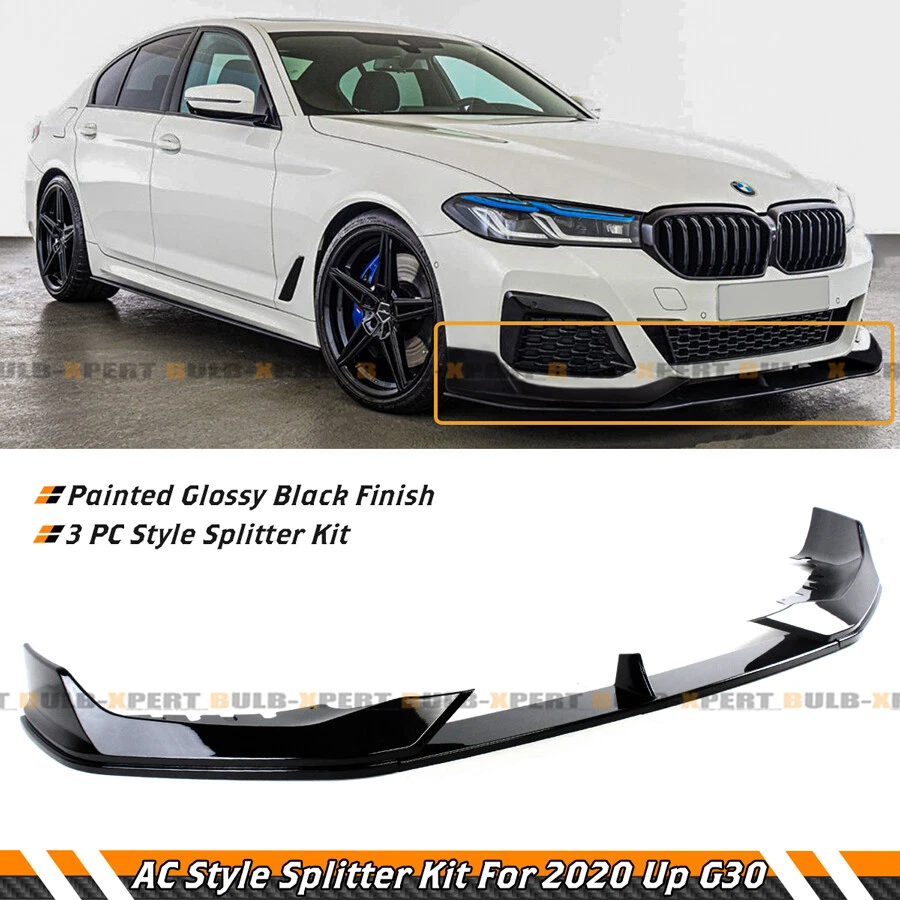 Divisor de labios delantero negro estilo LCI AC 2021+ BMW G30 530i 540i M550i M Sport Foto 2 de 4