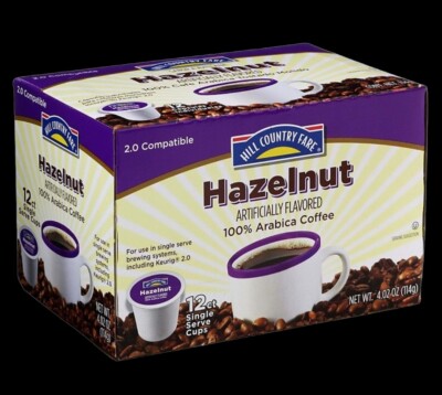 Hill Country Fare Hazelnut Flavored K-cups 12ct Box 100% Arabica