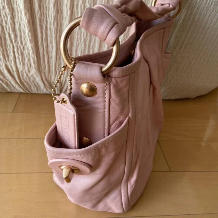 Vintage Coach Pink Leather Rose Gold Hware Parker Hobo