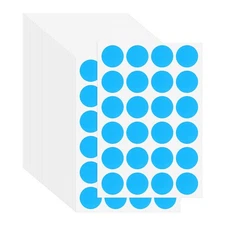 42Pcs 3/4" Colored Dot Stickers Adhesive Coding Label Light Blue