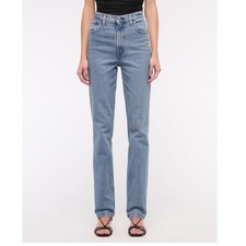 ABERCROMBIE FITCH 90s Straight Ultra High Rise Jeans Stretch Denim Sz 32/14 S