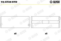 1X Glyco 72-4725 STD Kurbelwellenlager FüR Mercedes-Benz Jeep