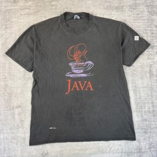 Java Sun Microsystems Shirt Mens XL Black Faded Vintage 90s Tech Promo Softwear