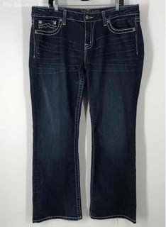 Miss Me Womens Blue Denim 5 Pocket Design Medium Wash Bootcut Jeans Size 36