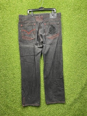 Y2K Jeans Mens 42x34 Grunge Distressed High Rise Skater Loose Fit Casual Black