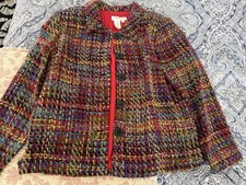 Coldwater Creek Multicolor Tweed Jacket P12