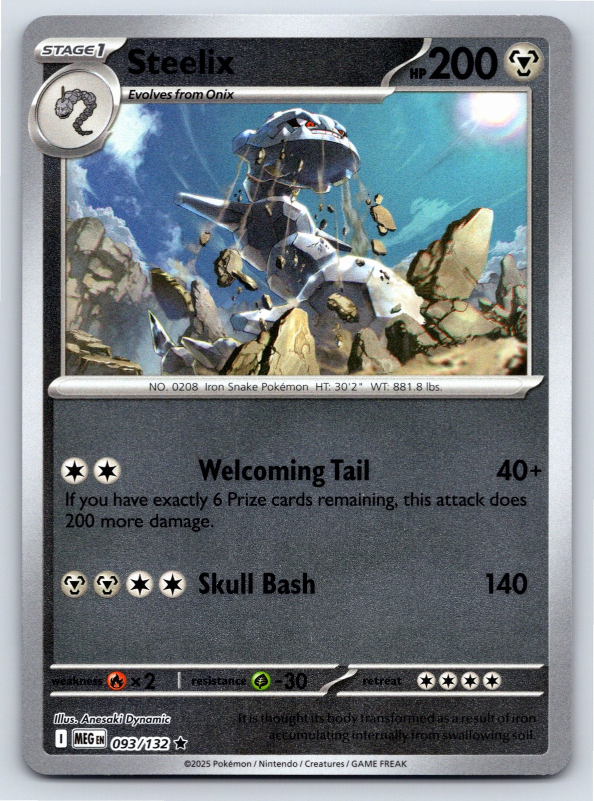 Mega Evolution - NM - Steelix 093/132 Reverse Holofoil US Seller