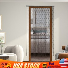 Natural Wood Black Door Curtain Beads, Front Door Decor Doorway Beads Curtains