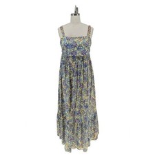 01561 NWOT Lena Floral Maxi Dress Yellow Purple size Small bohemian cottagecore
