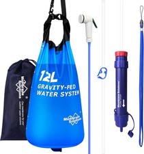 12L Gravity-Fed Filter Straw Emergency Outdoor Camping Water Purification System
