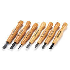 Mikisyo 7pcs Power Grip Wood Carving Tool Kit U V Gouge Chisel Woodworking Set