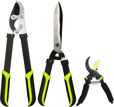 3-Piece Garden Tool Set Loppers Hedge Clippers and Pruning Shears Tree Trimmer
