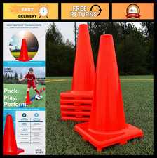 Large 12" Training Cones for Soccer, Football & Agility Drills - Durable Field M