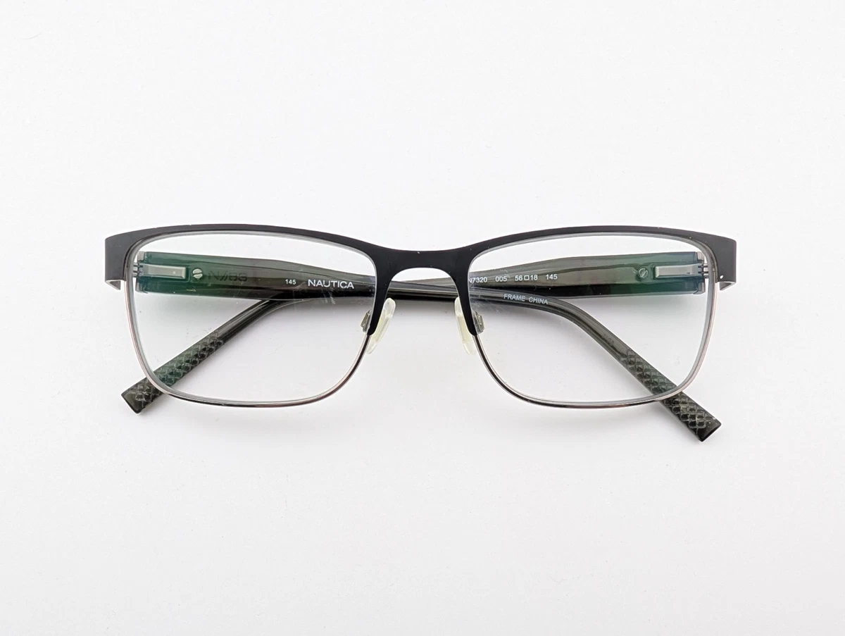 Nautica‎ N7283 040 Eyeglasses 57 19 140 Metal Rectangular Frame Silver 21286 N7343 Eyeglasses Frames by Nautica main image 3