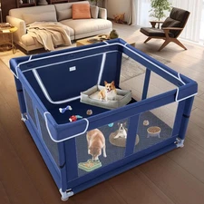 42x42x25.6 Inches Puppy Playpen with Gate, Dog Playpen for Puppies or Small Dogs