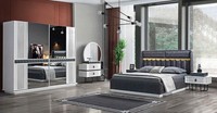 Schlafzimmer MöBel Set Bett Nachttisch Kommode Spiegel Kleiderschrank Luxus 5Tlg