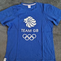 Team GB Unisex Official Olympic Logo T-Shirt Blue White Size L