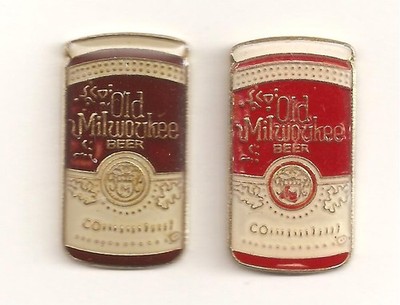 Zwei Verschiedene Brauerei Old Milwaukee (USA) Bier Pins 