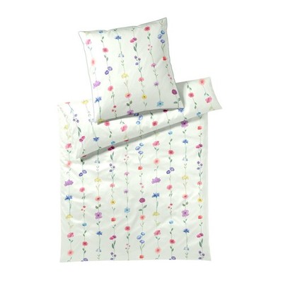 Elegante Mako Satin Bettwäsche Flower Show 24526-4 Blumen Mint 135x200