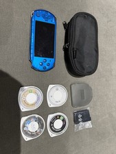 Sony PSP 3000 (Vibrant Blue) Console + New Battery + Charger + Games + Case